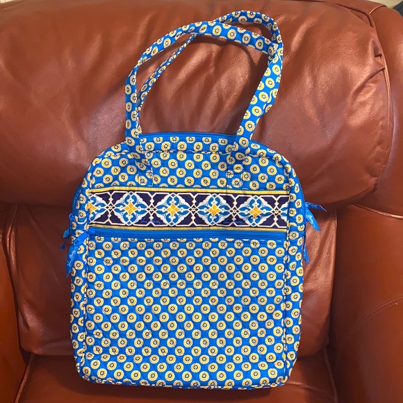Vera Bradley Tall Zip Tote Retired Riviera Blue NWT - Picture 2 of 5